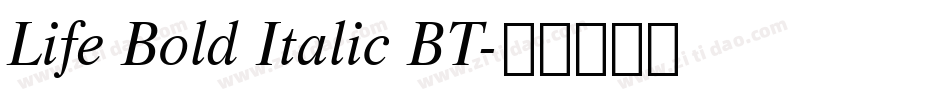 Life Bold Italic BT字体转换